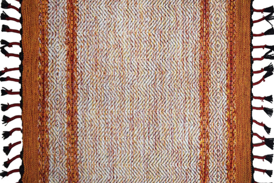 Alfombra Dhurrie de Algodón – Con Borde y Flecos