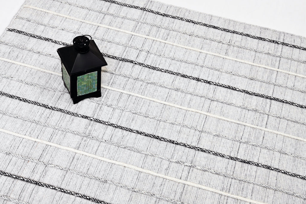 Alfombra de Hilo PET Reciclada y Resistente IC17729 Grises/Plateado