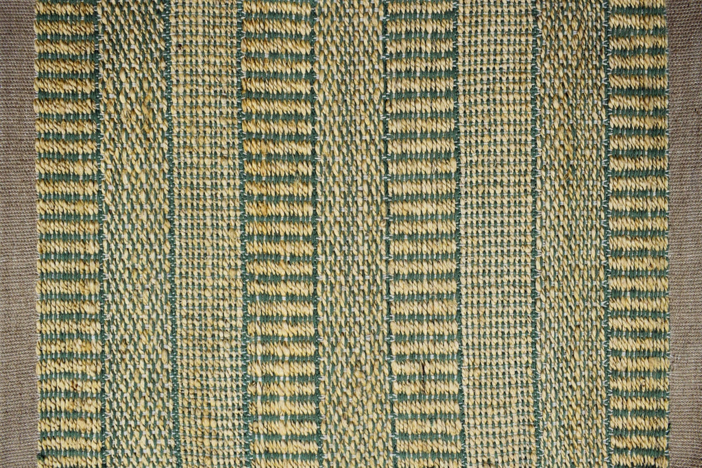 Alfombra Sarkanda IC17797 natural y verde tejida a mano