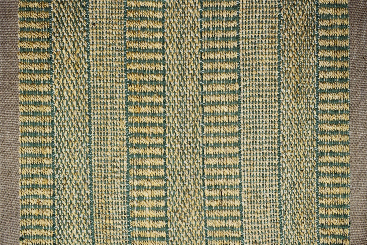 Alfombra Sarkanda IC17797 natural y verde tejida a mano