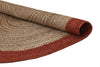Alfombra Redonda de Yute Trenzado Con Borde IC17997 Natural
