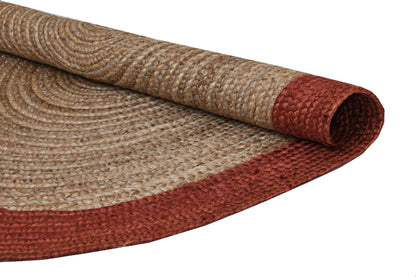 Alfombra Redonda de Yute Trenzado Con Borde IC17997 Natural