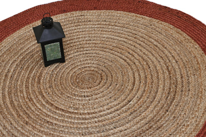 Braided Jute Round Rug – Bordered
