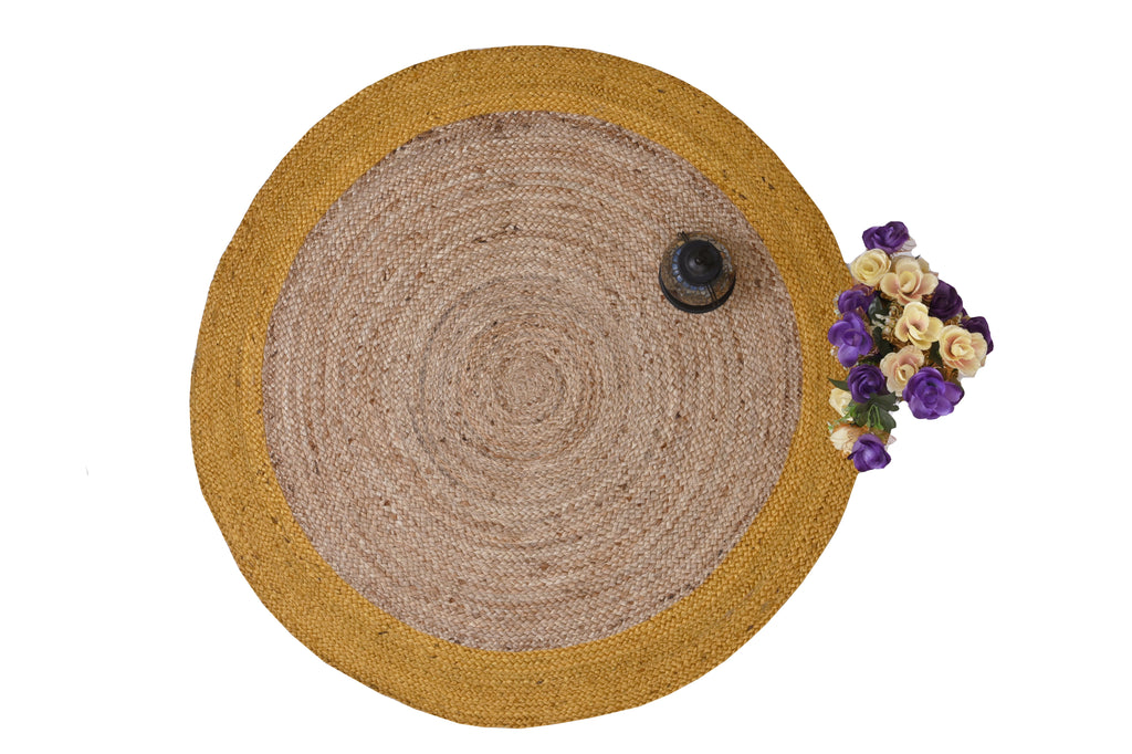 Braided Jute Round Rug – Bordered