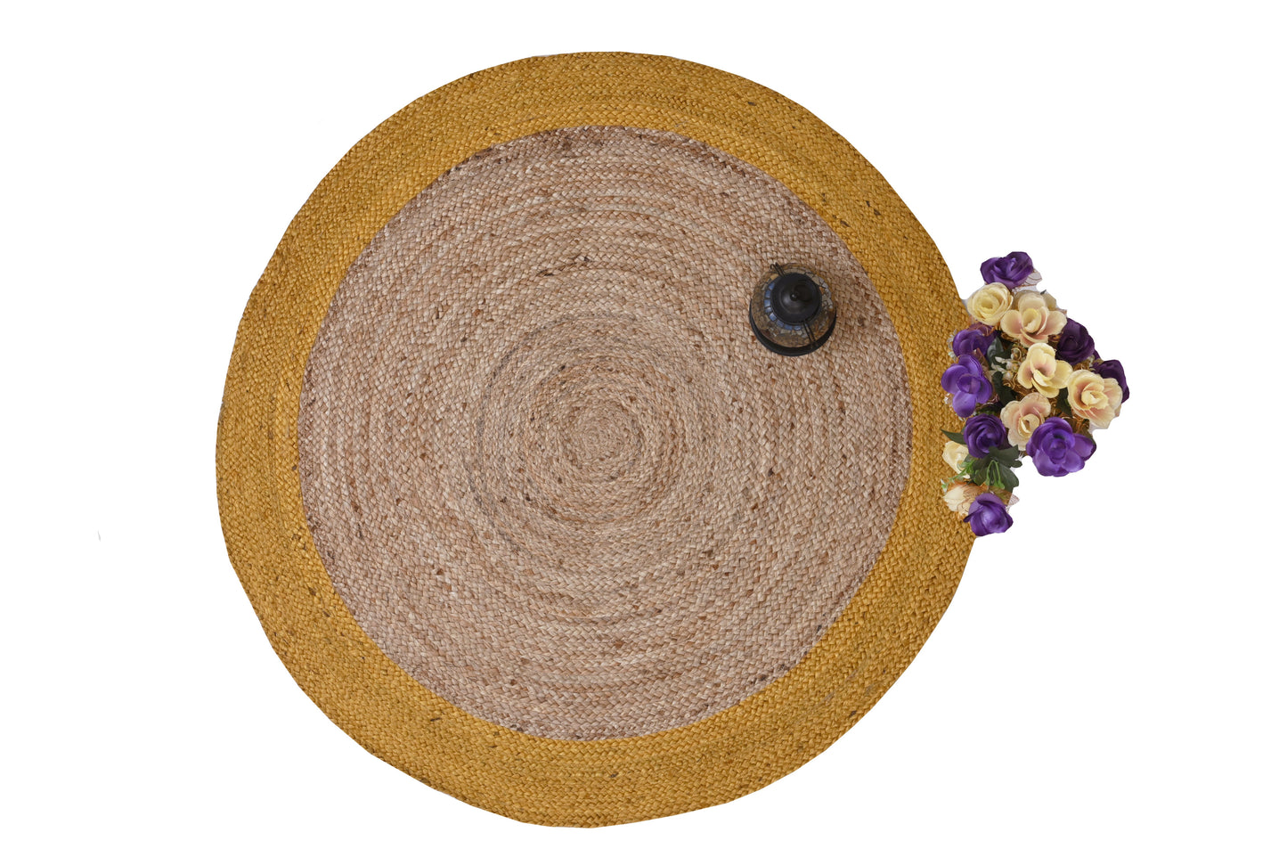 Braided Jute Round Rug – Bordered