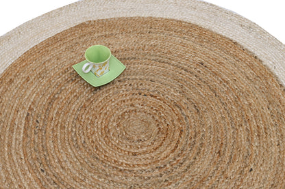 Braided Jute Round Rug – Bordered