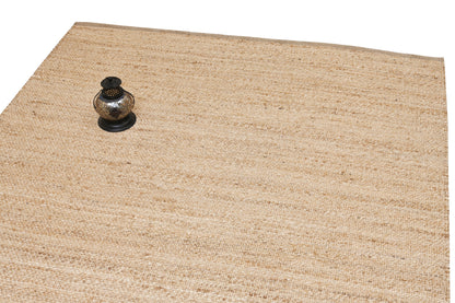Alfombra Dhurrie de Yute Hecha a Mano Borde Acabado IC18046 Natural