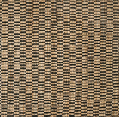 Alfombra Dhurrie de Yute Hecha a Mano Borde Acabado IC18048 Negro/Blanco