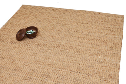 Alfombra Dhurrie de Yute Hecha a Mano Borde Acabado IC18561 Crema/Marfil