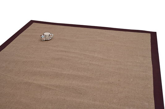 Alfombra de Yute con Borde Negro IC18797 Negro
