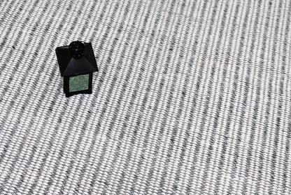 Alfombra de hilo PET IC14236 gris plateado redonda