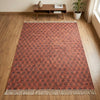 IC17069 Printed Cotton Dhurrie Rug Red