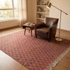 IC17069 Printed Cotton Dhurrie Rug Red
