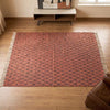 IC17069 Printed Cotton Dhurrie Rug Red