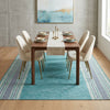 Alfombra Kilim de Algodón Borde Acabado IC14488 Azul