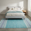 Alfombra Kilim de Algodón Borde Acabado IC14488 Azul