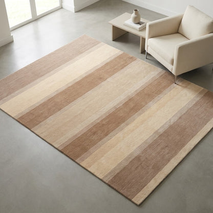 Alfombra Gabbeh de Lana Anudada a Mano DIC41 Marrones/Beige