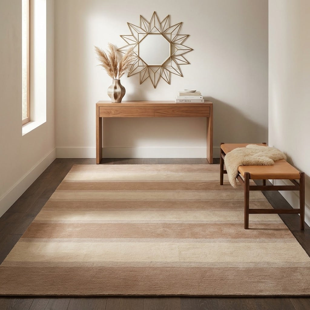 Alfombra Gabbeh de Lana Anudada a Mano DIC41 Marrones/Beige