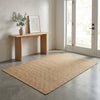Alfombra Dhurrie de Yute Hecha a Mano Borde Acabado IC18560 Natural