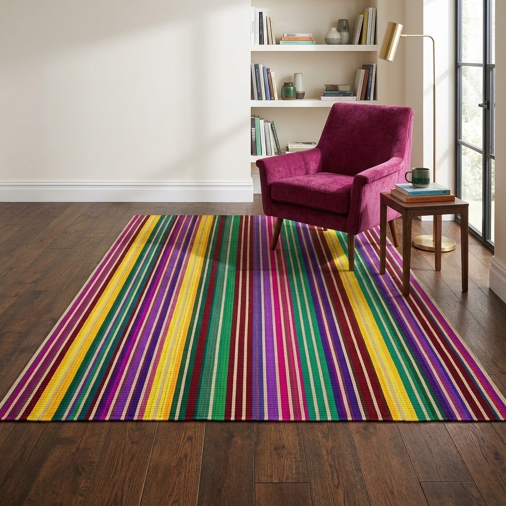 Alfombra Chindi Sarkanda de Fibra Reciclada IC11837 Rojo