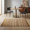 Alfombra Chindi Estampada con Flecos IC12826 Amarillo/Dorado