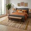 Alfombra Chindi Estampada con Flecos IC12826 Amarillo/Dorado