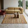 Alfombra Chindi Estampada con Flecos IC12826 Amarillo/Dorado