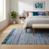 Alfombra Chindi Estampada con Borde IC14121 Azul