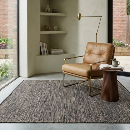 Alfombra Chindi Lisa con Borde IC14467 Marrones/Beige