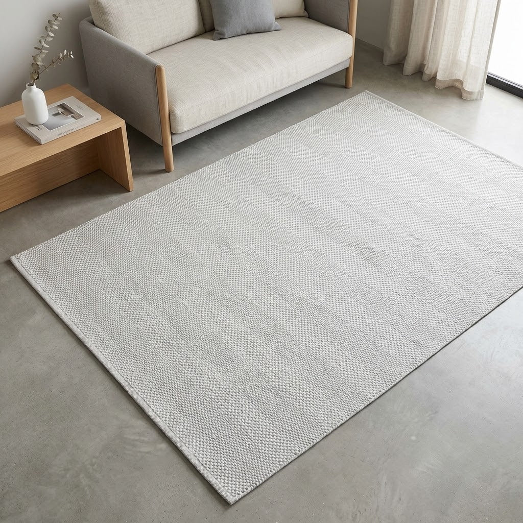 Alfombra de Hilo PET Reciclada y Resistente IC17698 Negro/Blanco