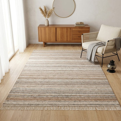 Alfombra de Hilo PET Reciclada y Resistente IC15154 Crema/Marfil