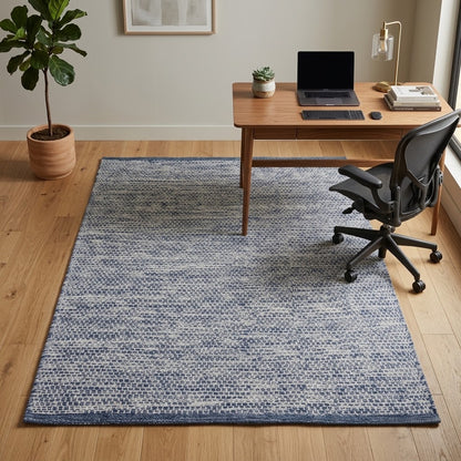 Alfombra de Algodón con Borde Marino IC15651 Azul
