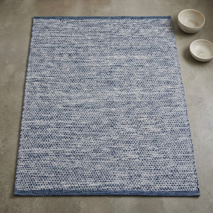 Alfombra de Algodón con Borde Marino IC15651 Azul