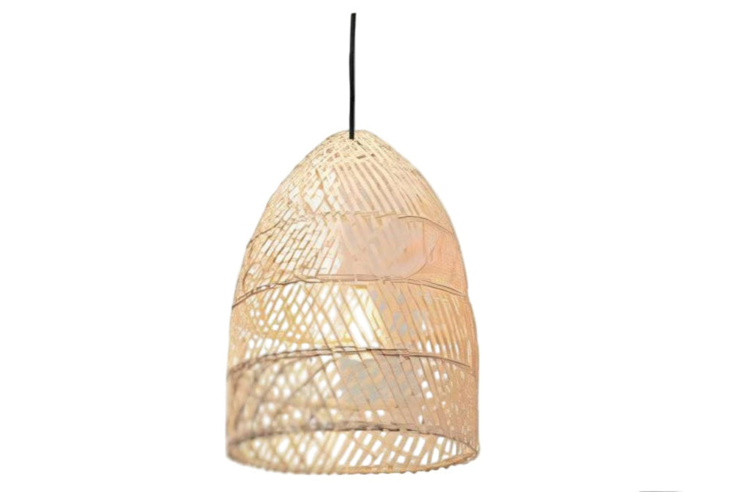 Beehive Woven Rattan Pendant Light