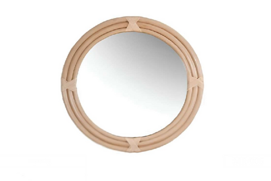 Espejo de Pared Redondo con Ratán Envolvente