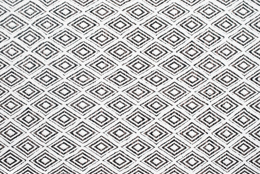 Alfombra de Algodón Shaggy – Patrón de Diamante con Flecos