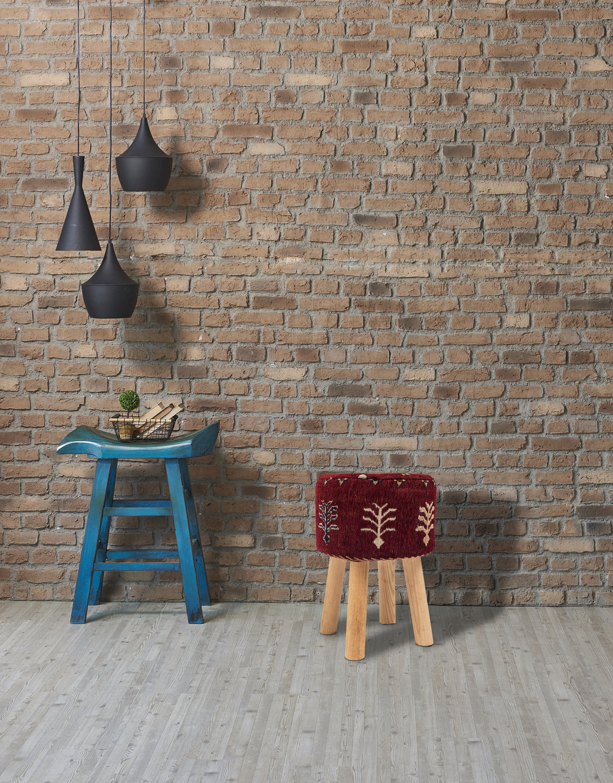 Detalle del taburete jacquard RAC1 Multicolor