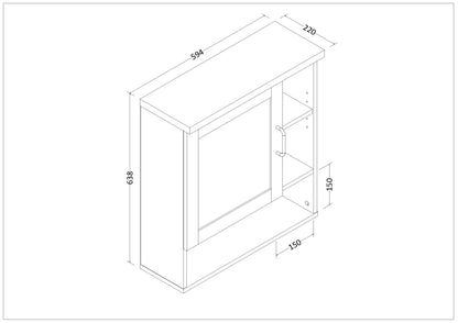 Gabinete de Medicina para Baño MYSRTA0522091 Blanco Solar