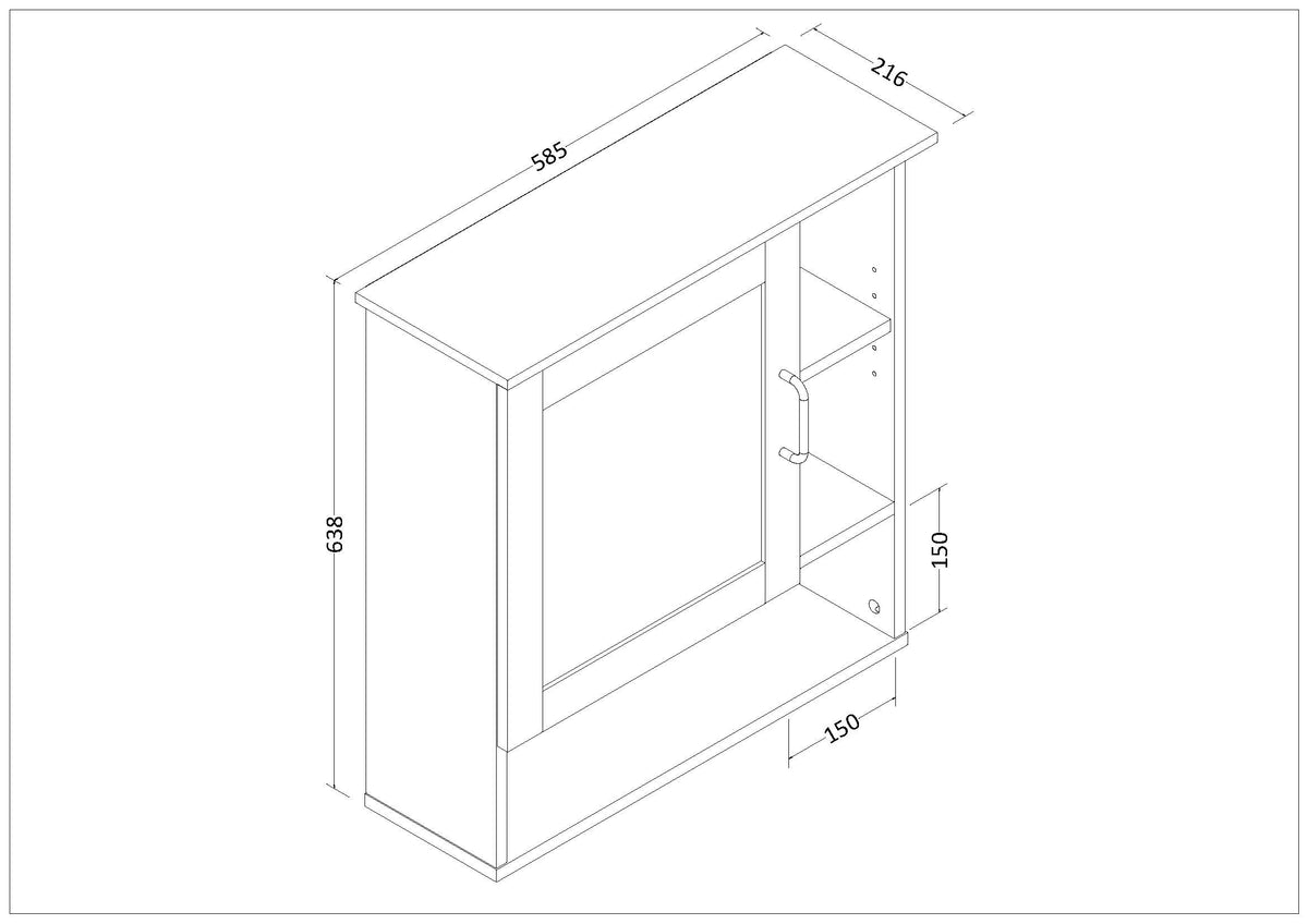 Gabinete de Medicina para Baño MYSRTA0516010 Marrón Medio