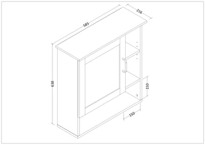 Gabinete de Medicina para Baño MYSRTA0516010 Marrón Medio