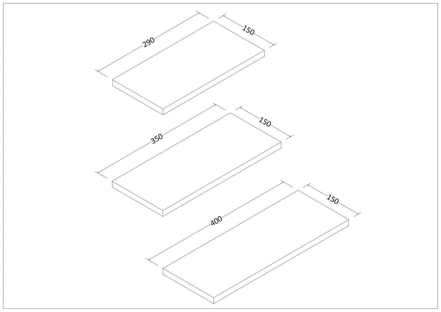 Estante Flotante con Soportes – Juego de 3  