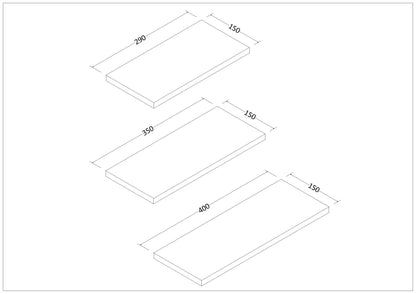 Estante Flotante con Soportes – Juego de 3  