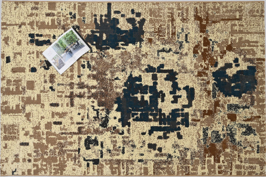 Alfombra Moderna con Diseño Pixelado – Marrón y Negro