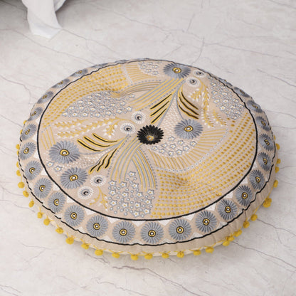 Stool with Floor Cushion & Pillow Set