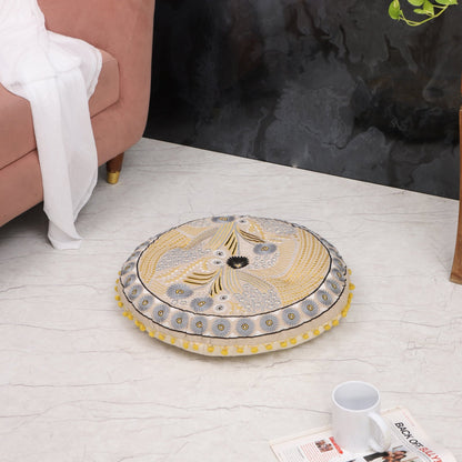 Stool with Floor Cushion & Pillow Set