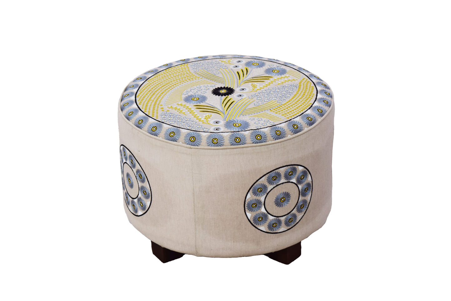 Taburete con Cojín de Piso y Almohada – Juego Completo