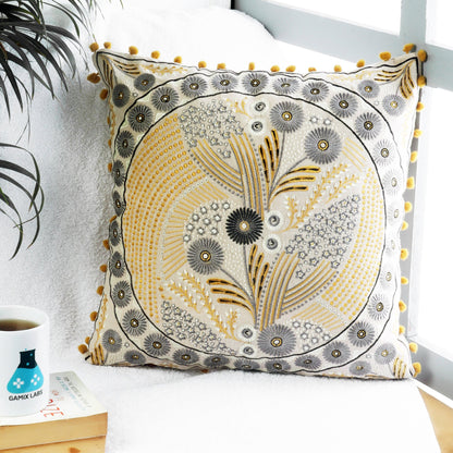 Taburete con Cojín de Piso y Almohada – Juego Completo