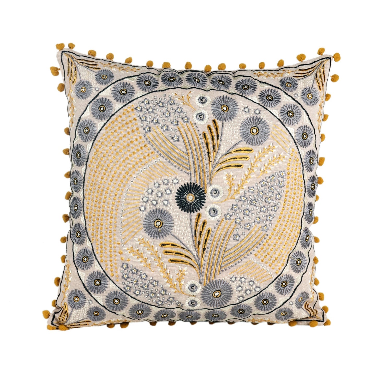 Stool with Floor Cushion & Pillow Set