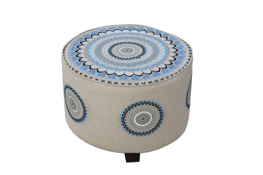 Stool with Floor Cushion & Pillow Set