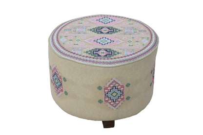 Stool with Floor Cushion & Pillow Set